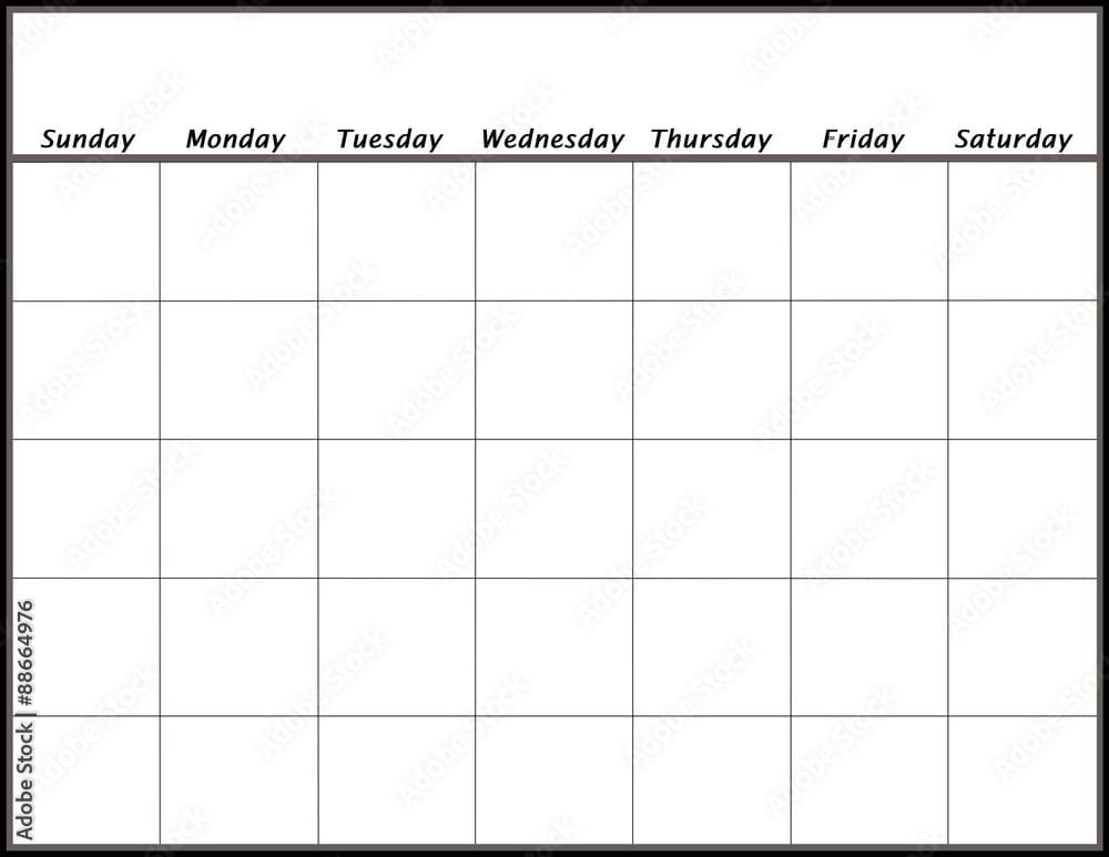 A printable monthly calendar with a Black & White Copies (Basic Text/Minimal Graphics) background.