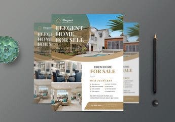 A Full Color Flyers (Gloss Stock) 8.5x11 template for a real estate sale.