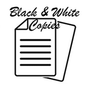 A black and white logo with the words Black & White Copies (Basic Text/Minimal Graphics).