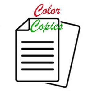 Color Copies (Basic Text/Minimal Graphics) logo on a white background.