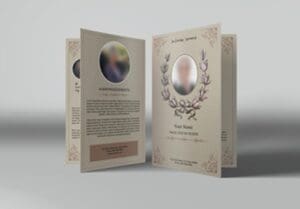 An open obituary flyer template for funerals