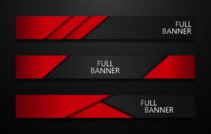 A black and red graphic full banner for websites