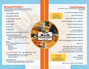 A seafood and catering customized menu