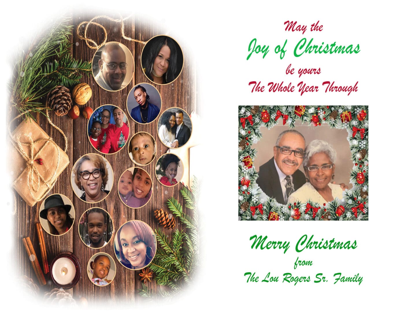 A Holiday Greeting Cards with pictures of people.