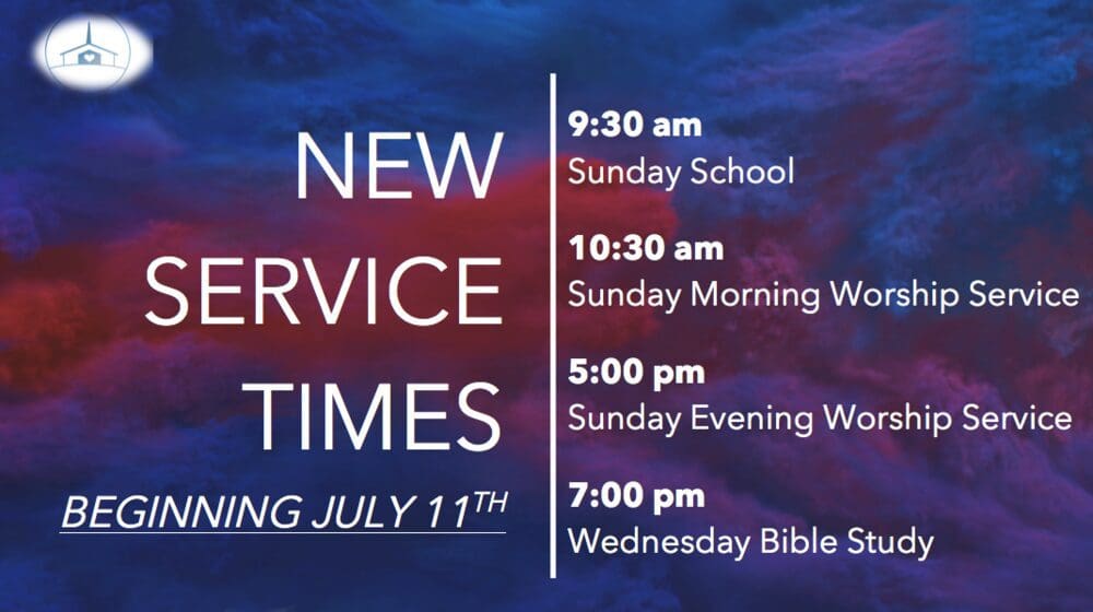 New Church Programs (4 Pages) service times.