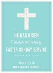 He risen celebrate the victory with Church Programs (4 Pages) east sunday service invitation.