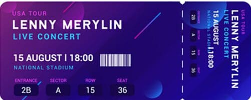 An Event Ticket for lenny merlin's concert.