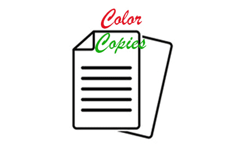 A logo with the word color copia on it.